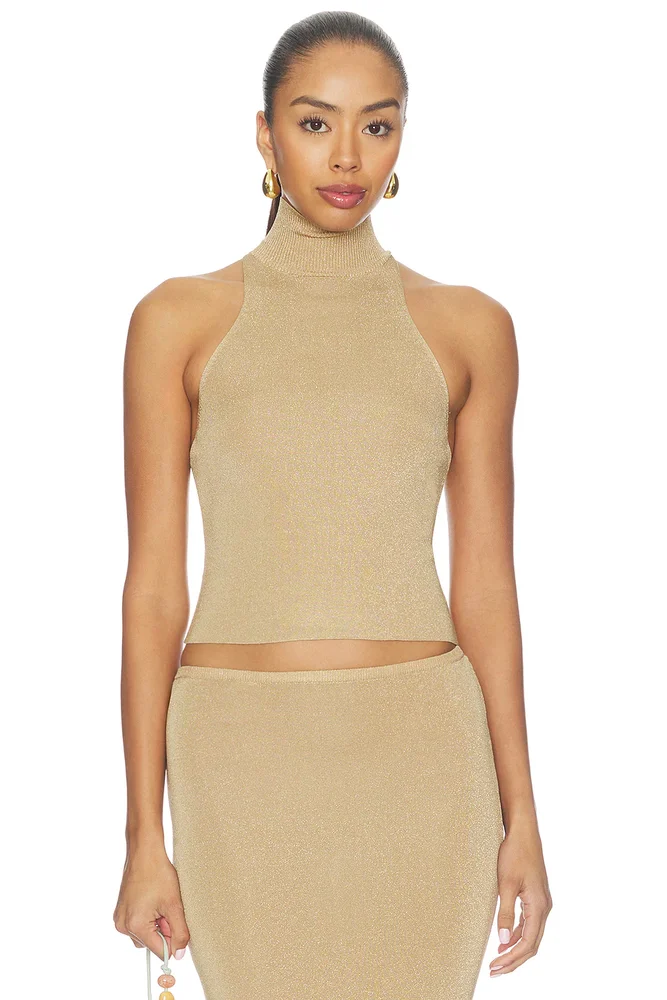 Nyla Shimmer Mock Neck Tank