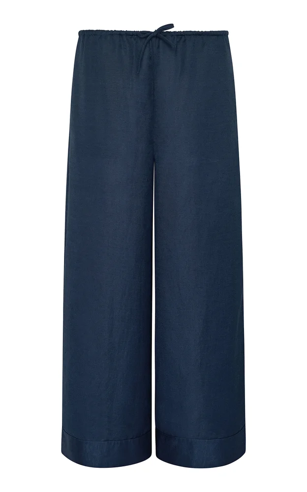 Air Linen Wide Leg Drawstring Pants