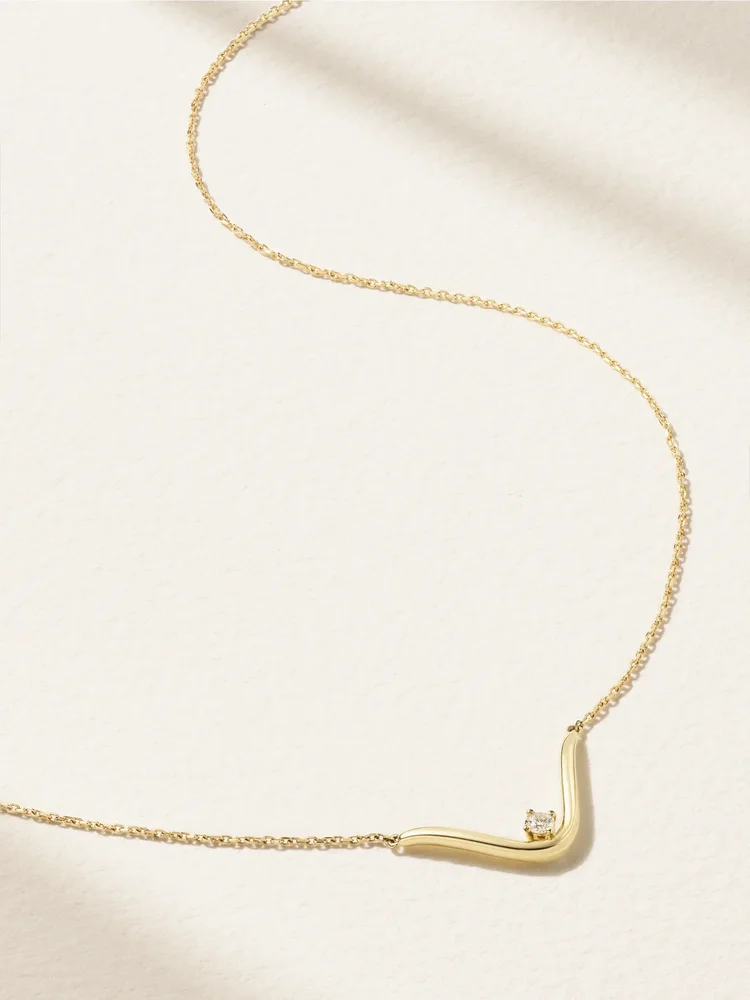 14-karat gold diamond necklace