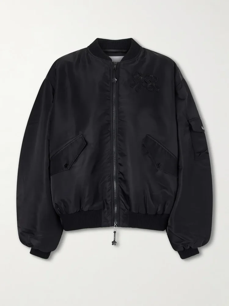 cbfeilan knotted embroidered shell bomber jacket