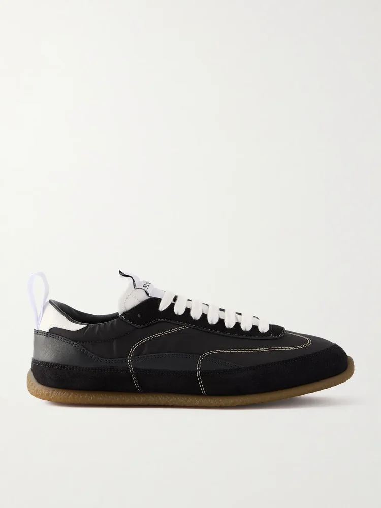EC1 suede and leather-trimmed shell sneakers in Black