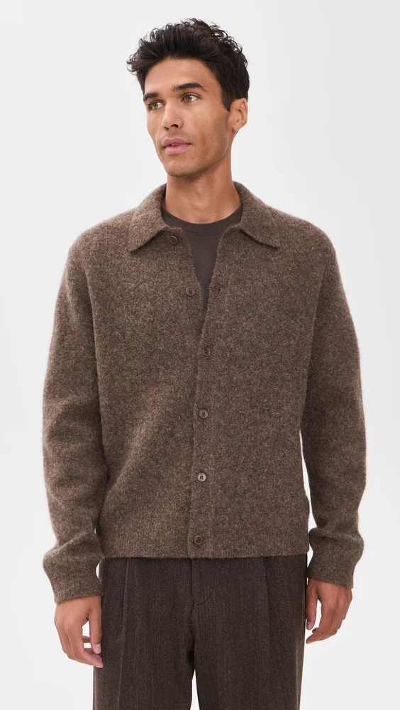 Tristan Fluffy Wool Button Cardigan