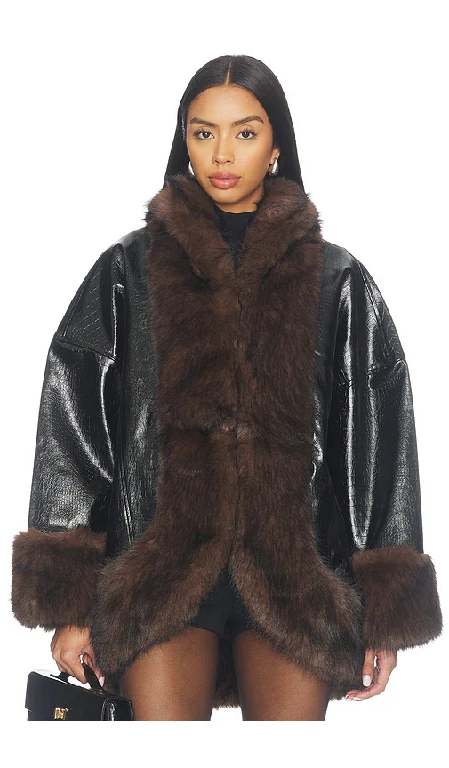 Carrie Faux Croc Coat