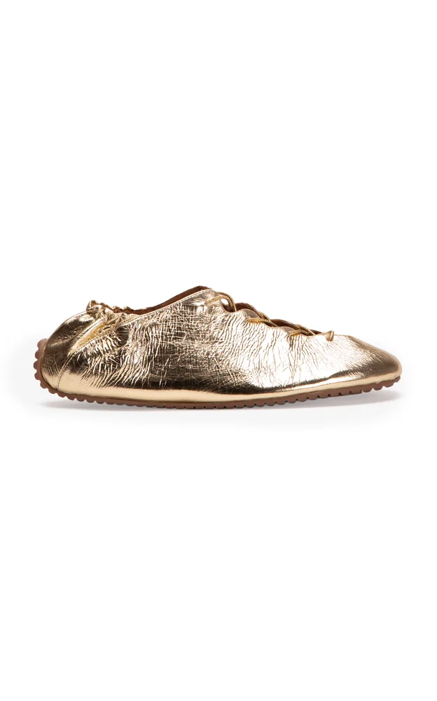 Milly Metallic Leather Sneakers