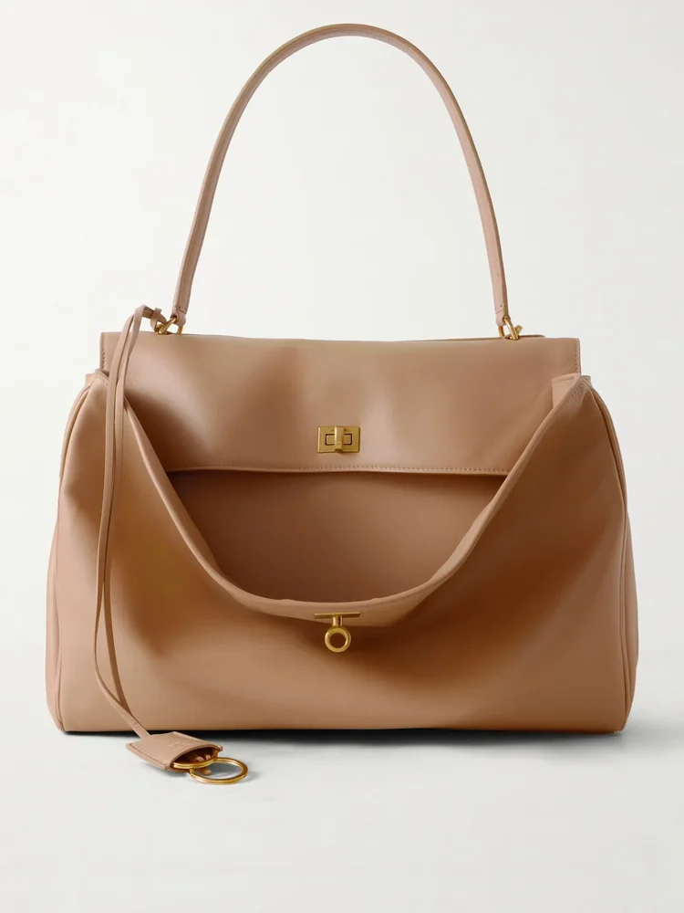 Rodeo large leather shoulder bag (Cream)