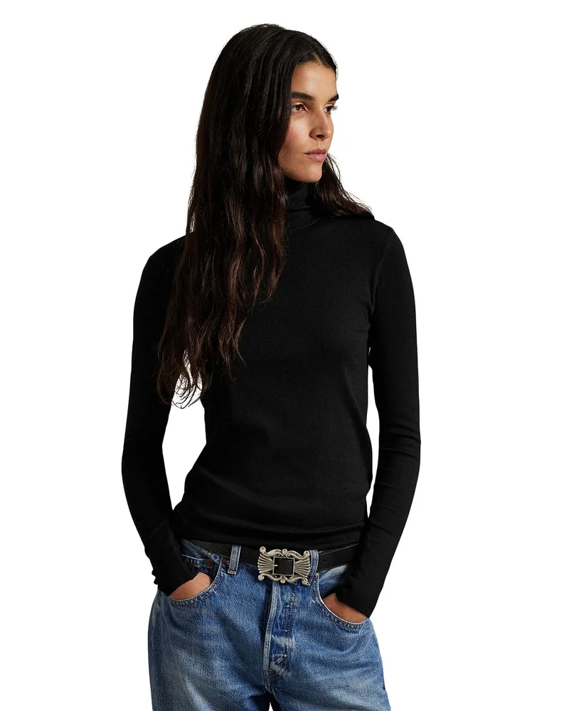 Stretch Blend Turtleneck Sweater