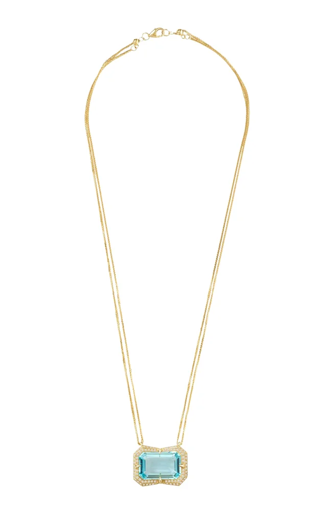 18K Yellow Gold Aquamarine Diamond Supreme Necklace
