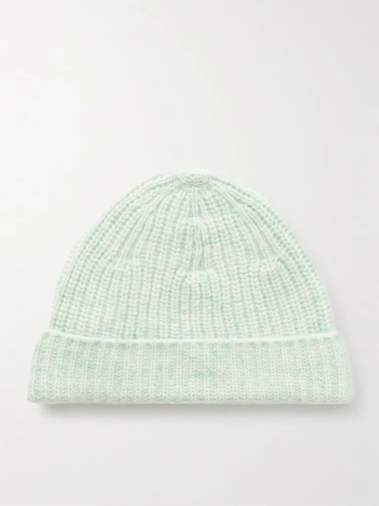 Ribbed cashmere beanie