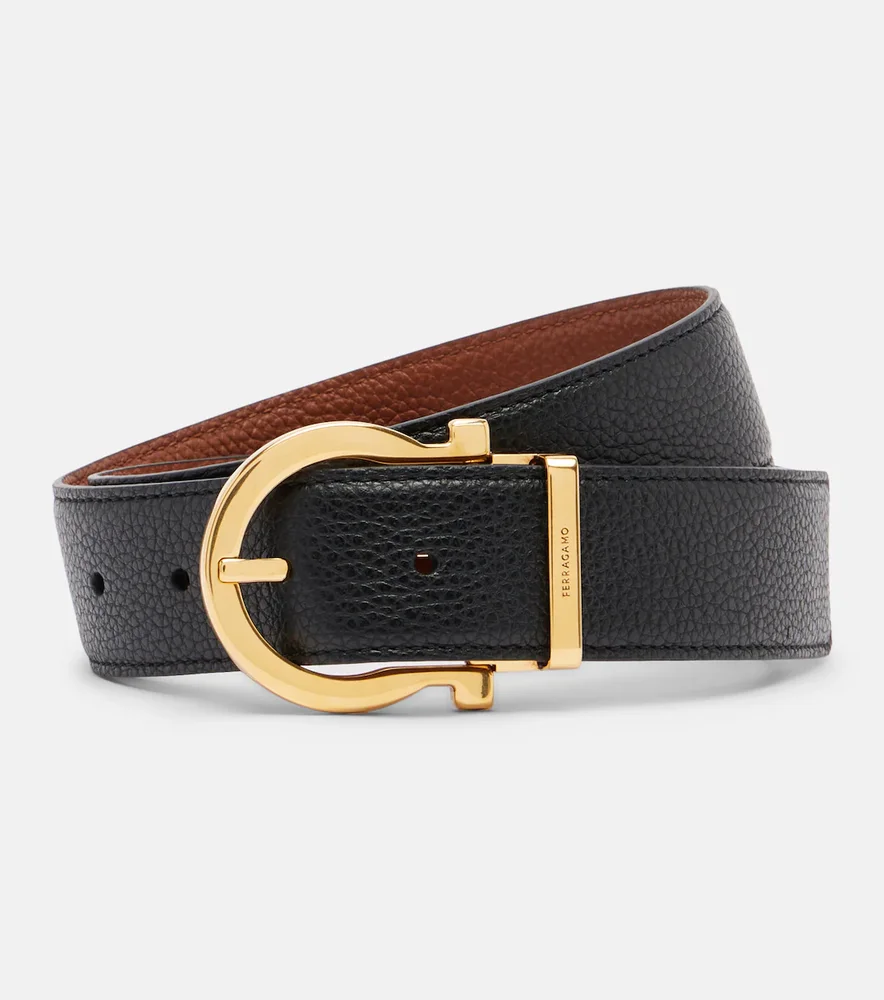 Gancini reversible leather belt
