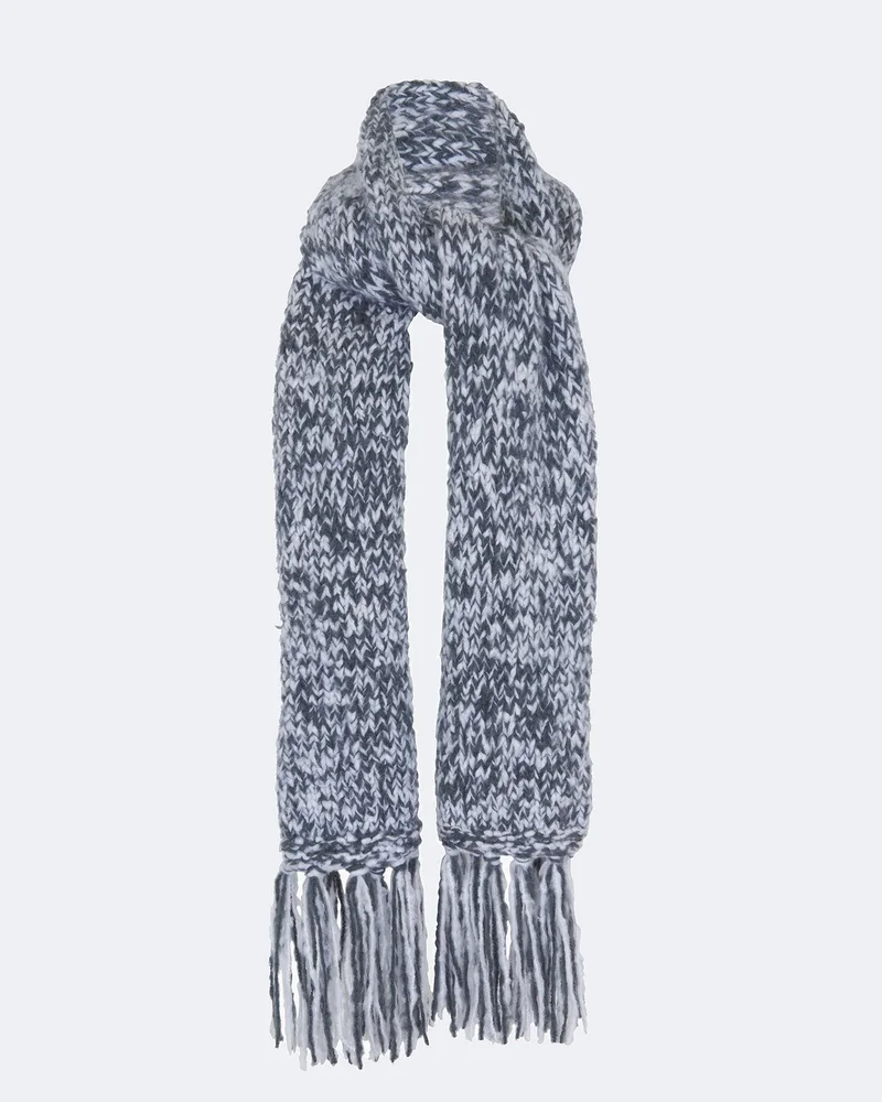 Hand Knit Scarf heather gray