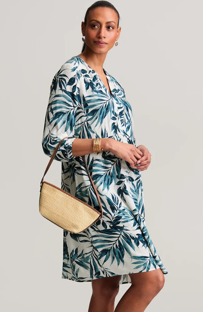 Split-Neck A-Line Dress
