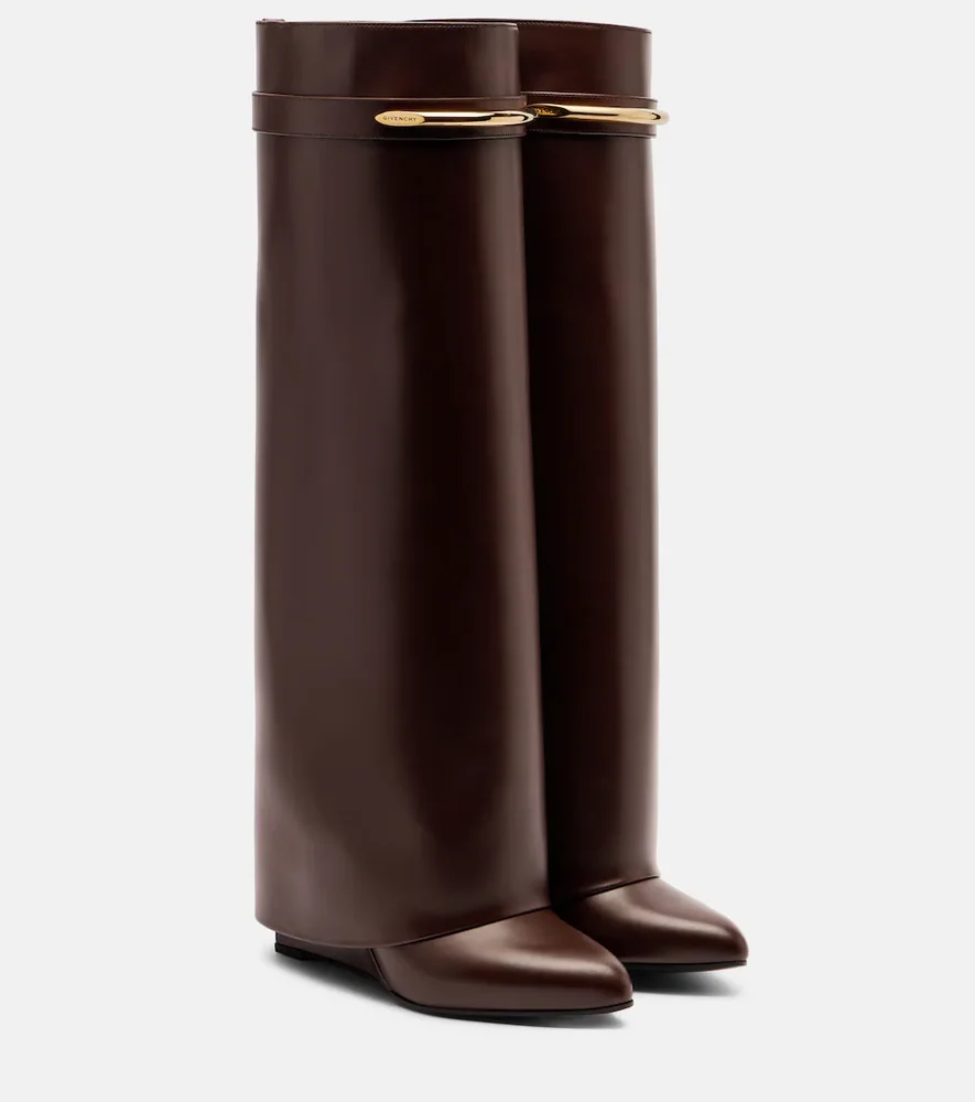 Shark 95 leather knee-high boots (brown)