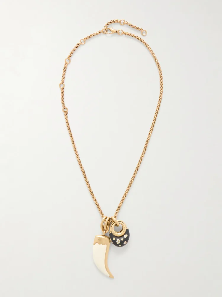Niki Horn Of Plenty gold-plated and enamel necklace