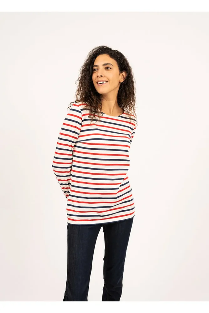 Saint James — MINQUIDAME Tri-color Breton Shirt for Women