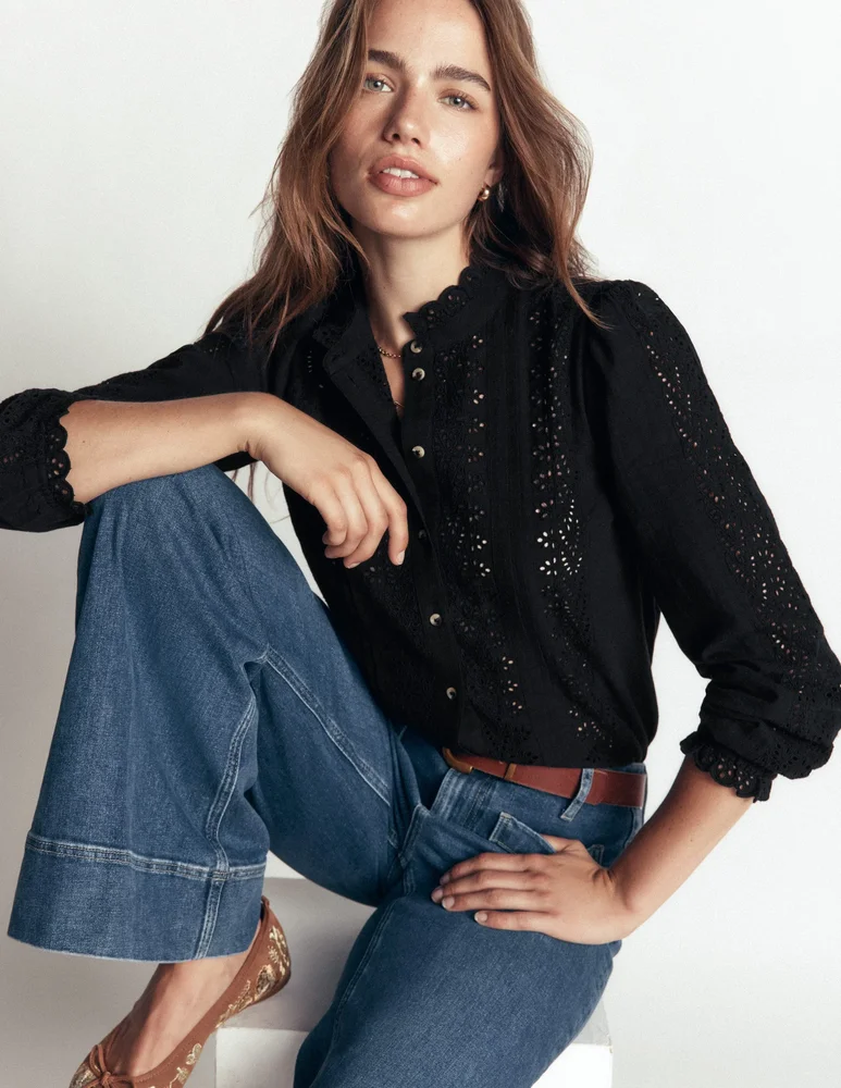 Us Broderie Cotton Top