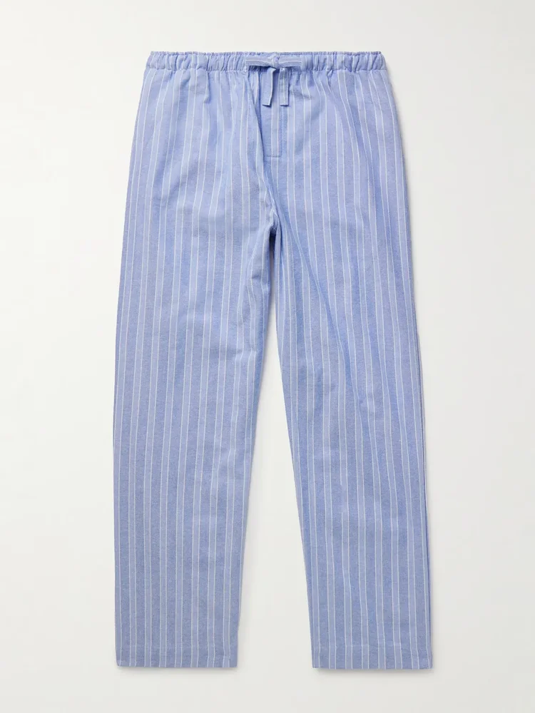 Arran 20 Straight-Leg Striped Herringbone Brushed-Cotton Pyjama Trousers