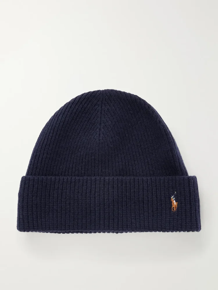 Logo-Embroidered Wool-Blend Beanie