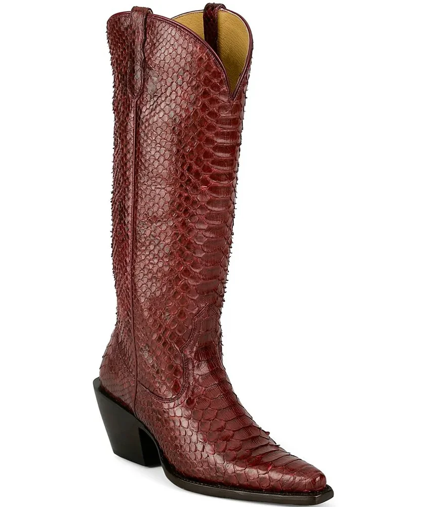 Reba Queen Python Leather Western Boots