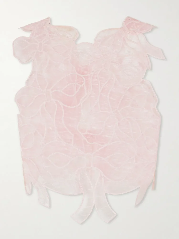 Aya embroidered crinkled organza top