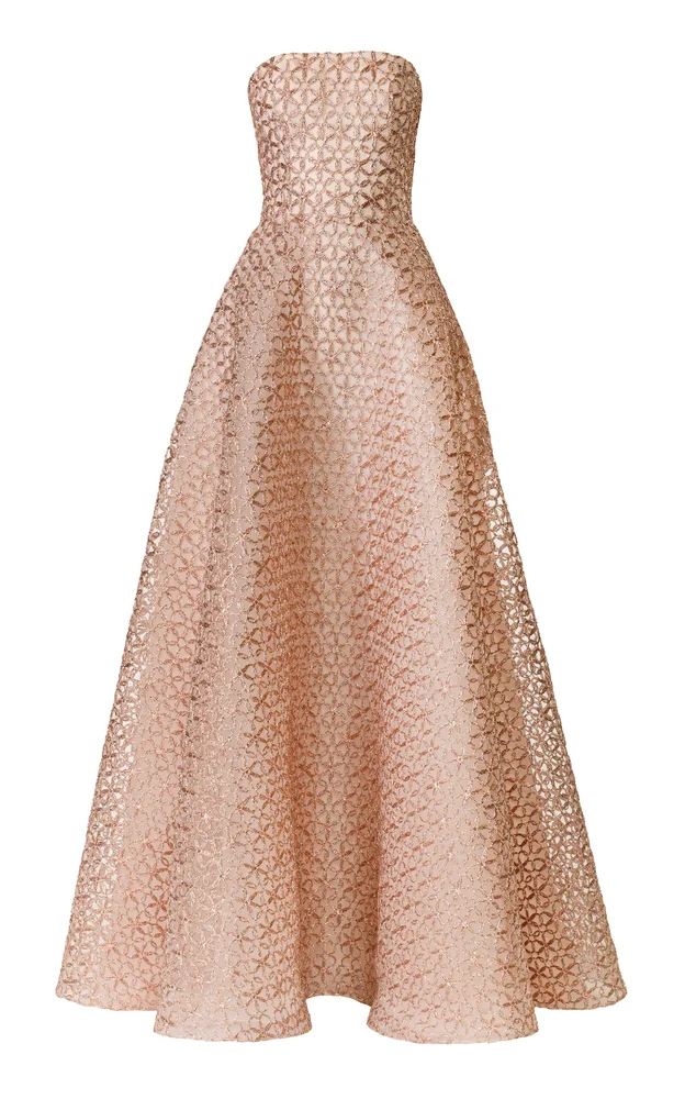 Bustier Metallic Raffia Gown