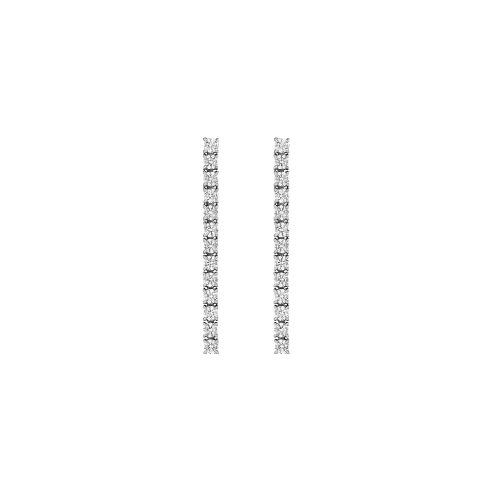 Aurate New York Unbreakable Lab Grown White Sapphire Tennis Earrings