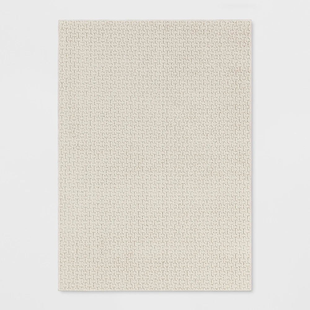 5'x7' Washable Solid Machine Tufted Area Rug, Tan