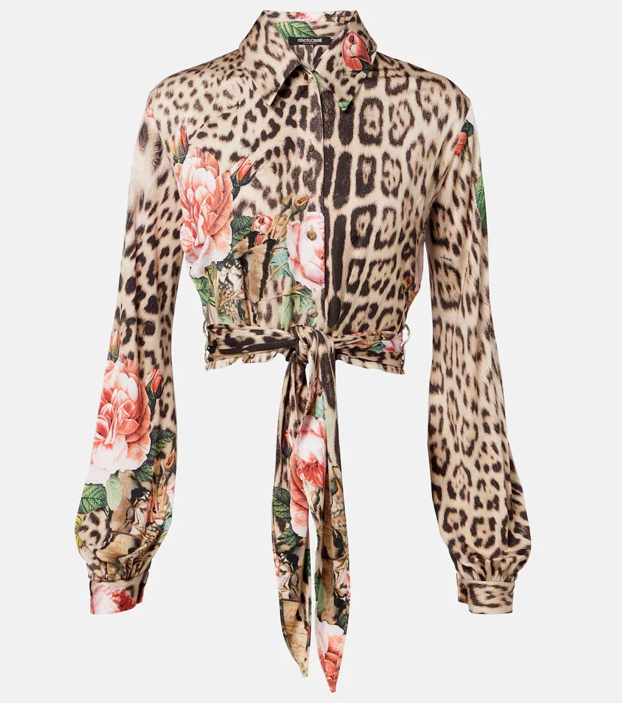 Printed cropped shirt