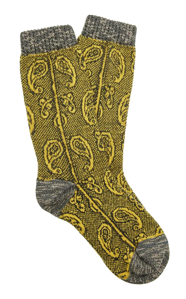 Paisley-Jacquard Wool Socks