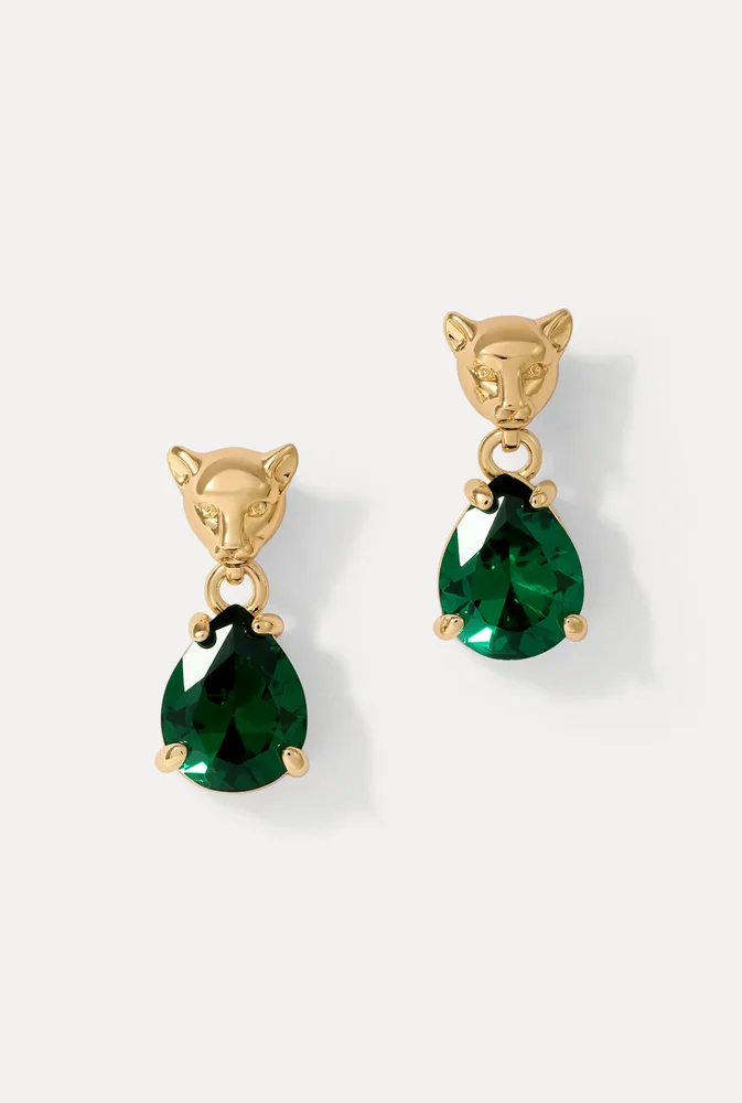Panther Emerald Earrings