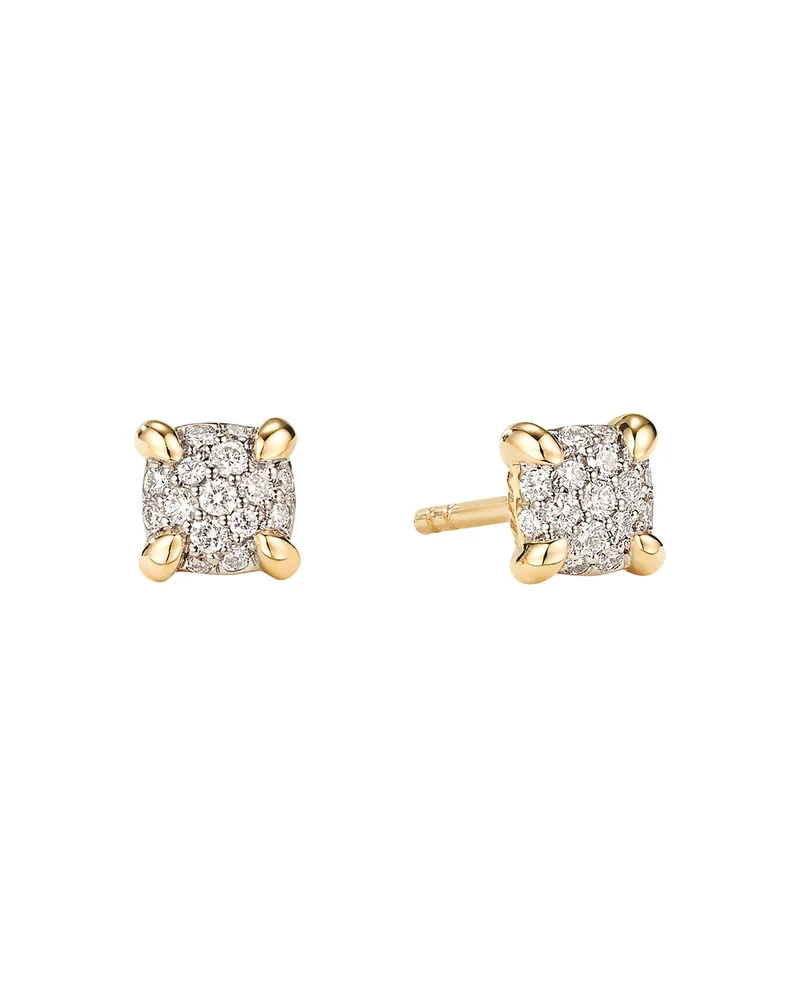 Petite Châtelaine® Stud Earrings in 18K Yellow Gold with Diamonds