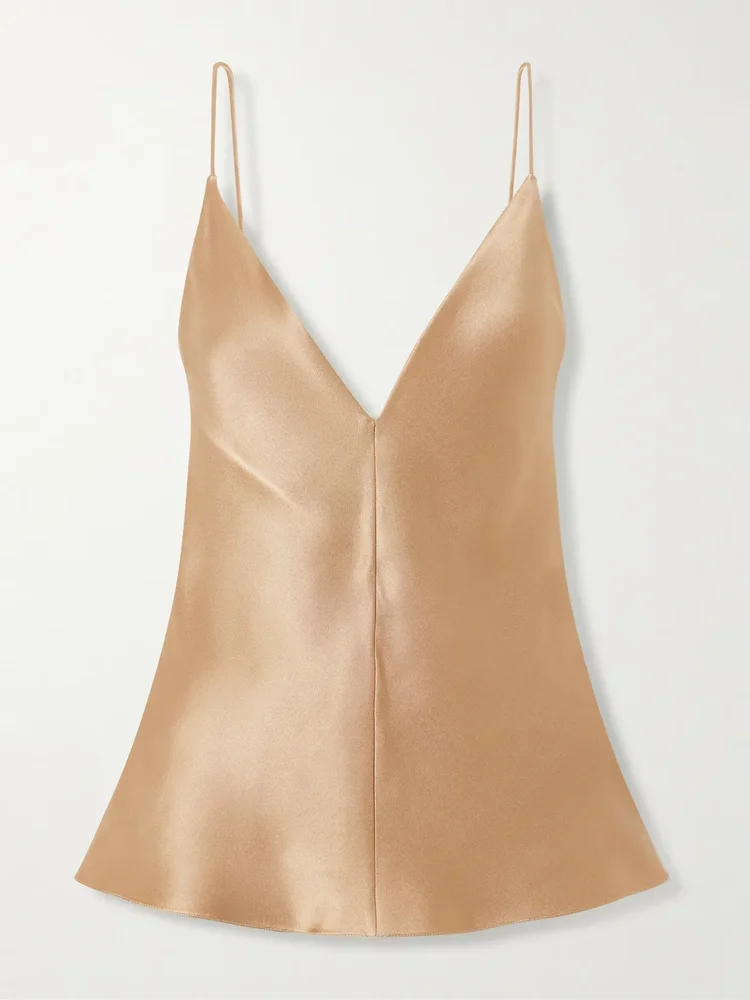 maria silk satin tank
