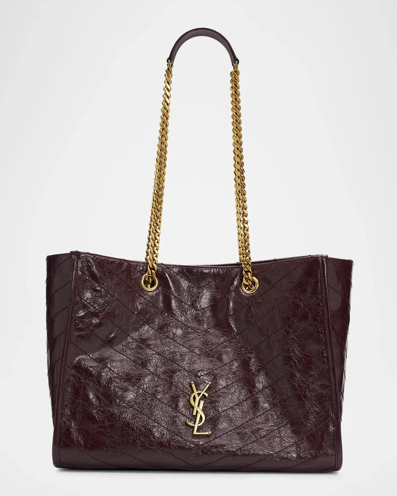 Niki YSL Chevron Quilted Shopping Tote Bag