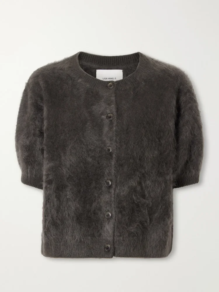 Lucianne brushed cashmere cardigan
