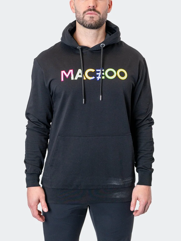 Maceoo - Men's Luxury Designer TrueColors Black Hoodie