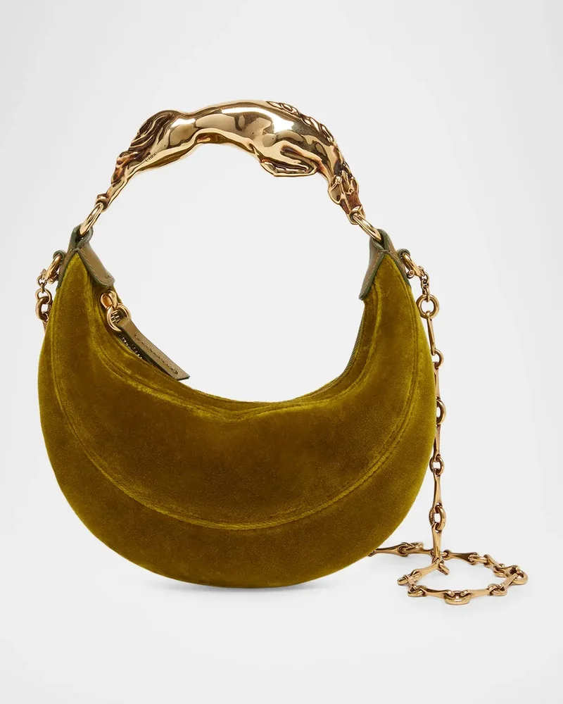 Chain Horse Small Velvet Shoulder Bag