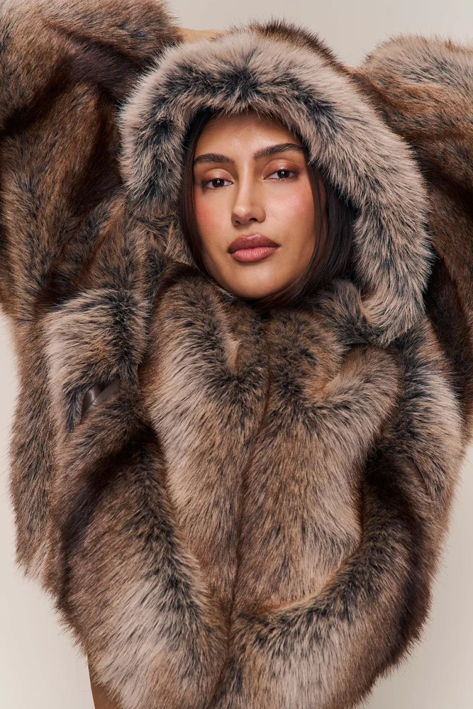 Cosette Cropped Faux Fur Jacket