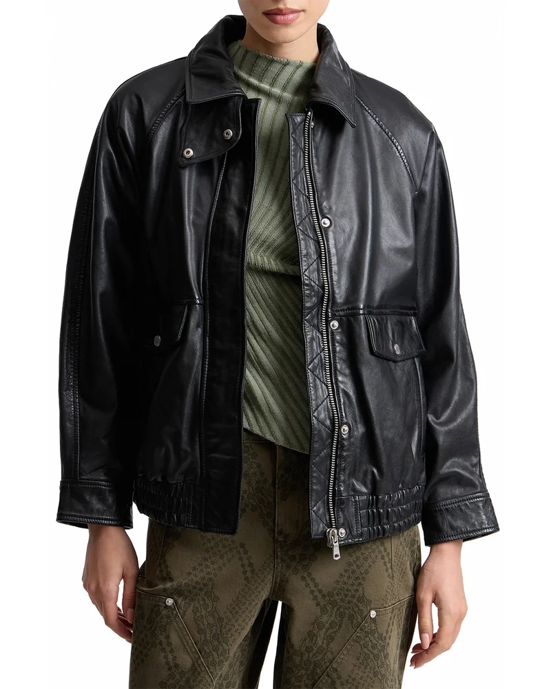 Leather Bomber Jacket