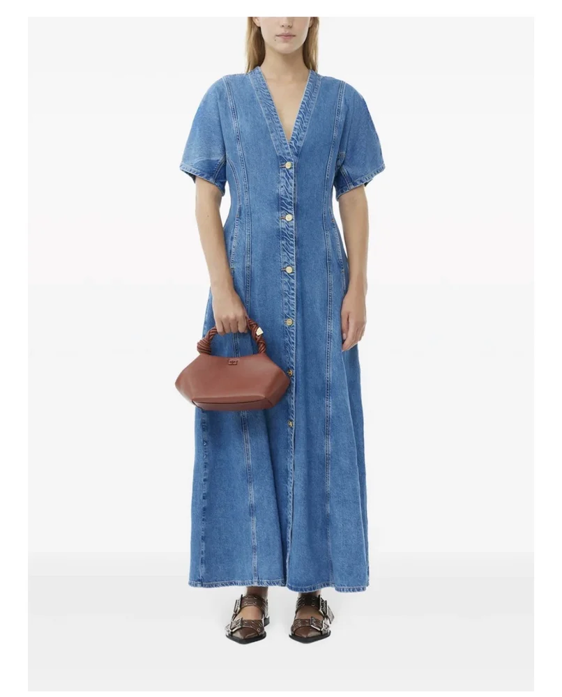 Ganni Future denim maxi dress Size 44