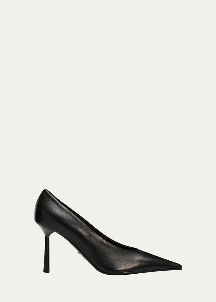 90mm Leather Pointed-Toe Pumps