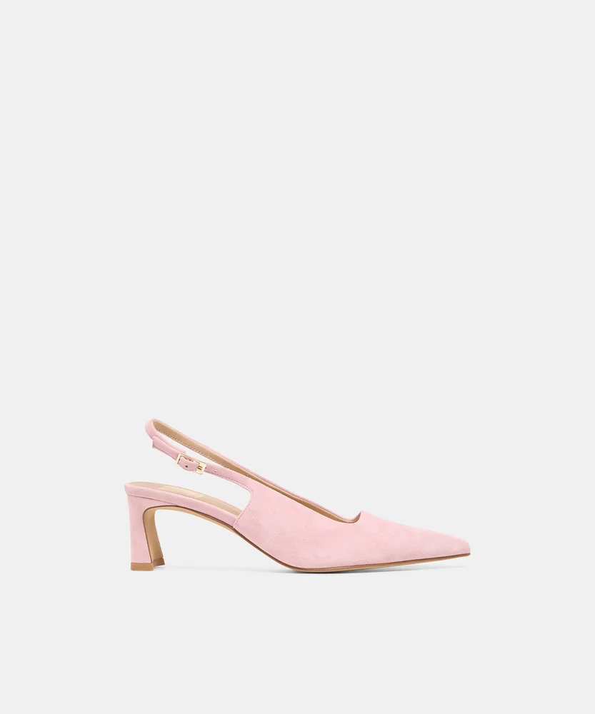 Dolce Vita KOKO Pink Suede Slingback Closed-Toe Mid Heels