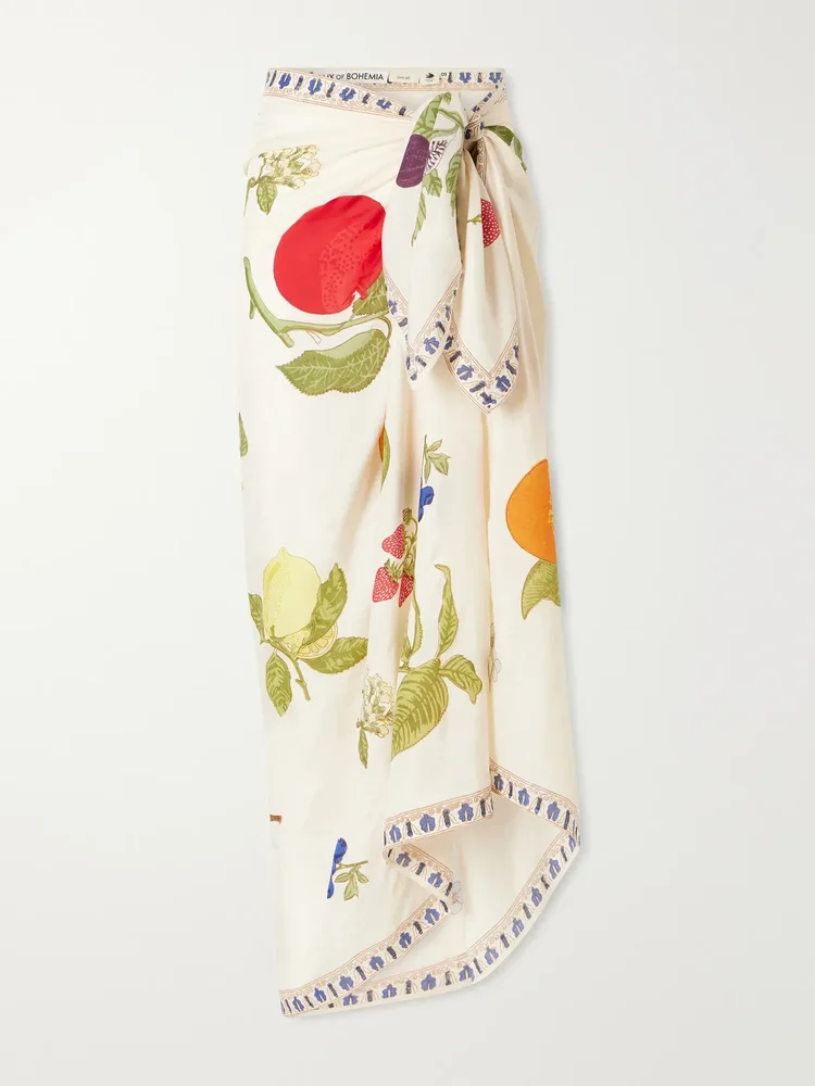Soraya printed silk pareo