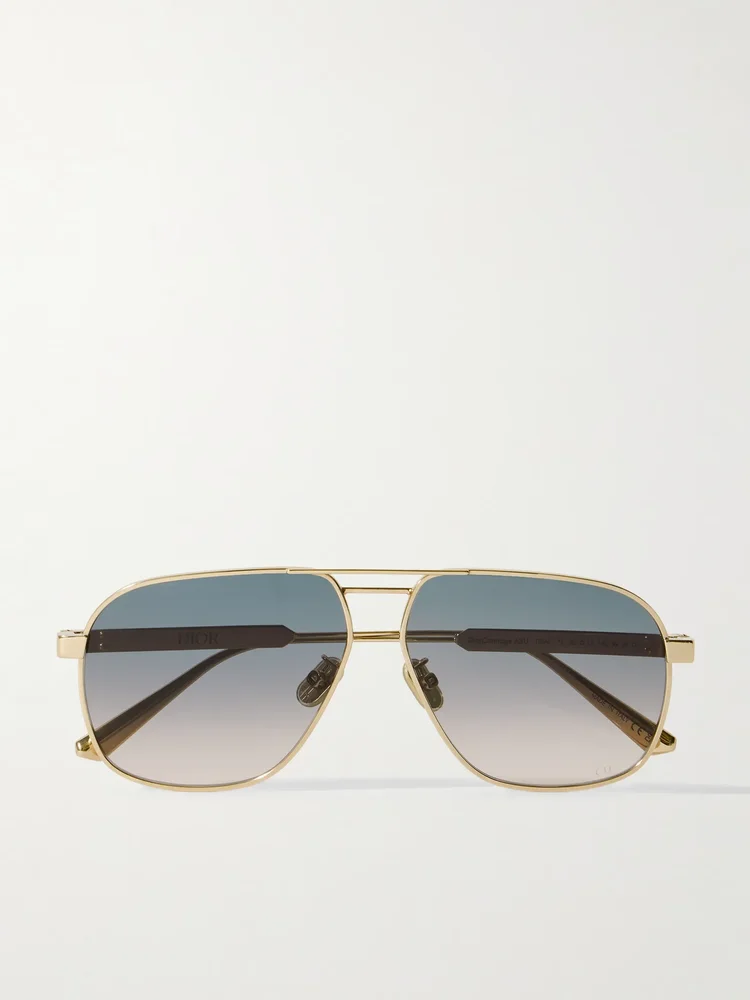 DiorCannage A3U aviator-style rose gold-tone sunglasses