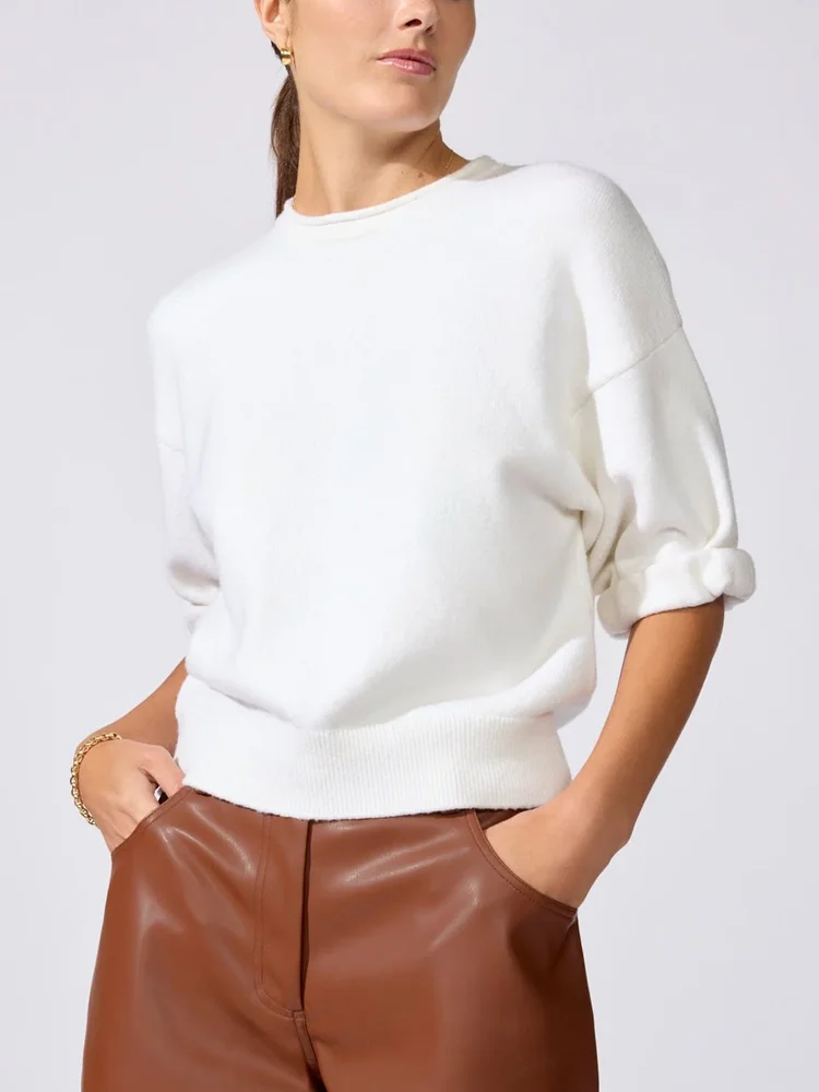 Olive Sweatshirt in Salt White