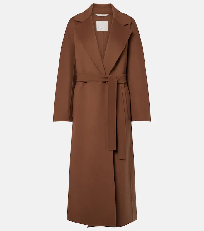 Virgin wool wrap coat