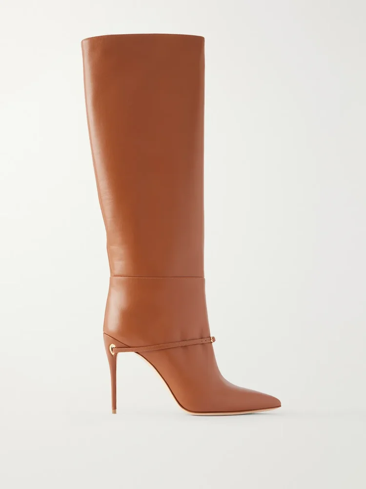 Cece 105 buckle-detailed leather knee boots