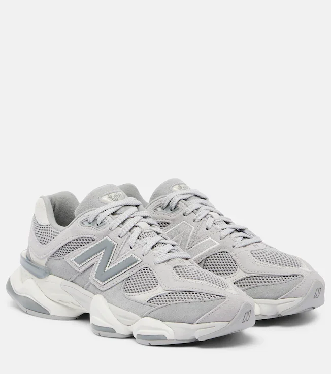 9060 leather-trimmed sneakers