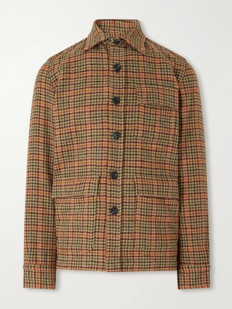 Houndstooth Virgin Wool Overshirt