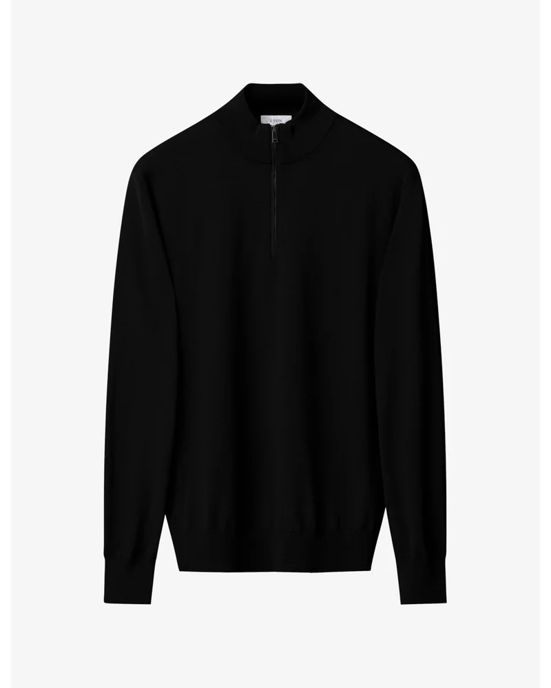 Quarter Zip Knitted Merino-Wool Jumper