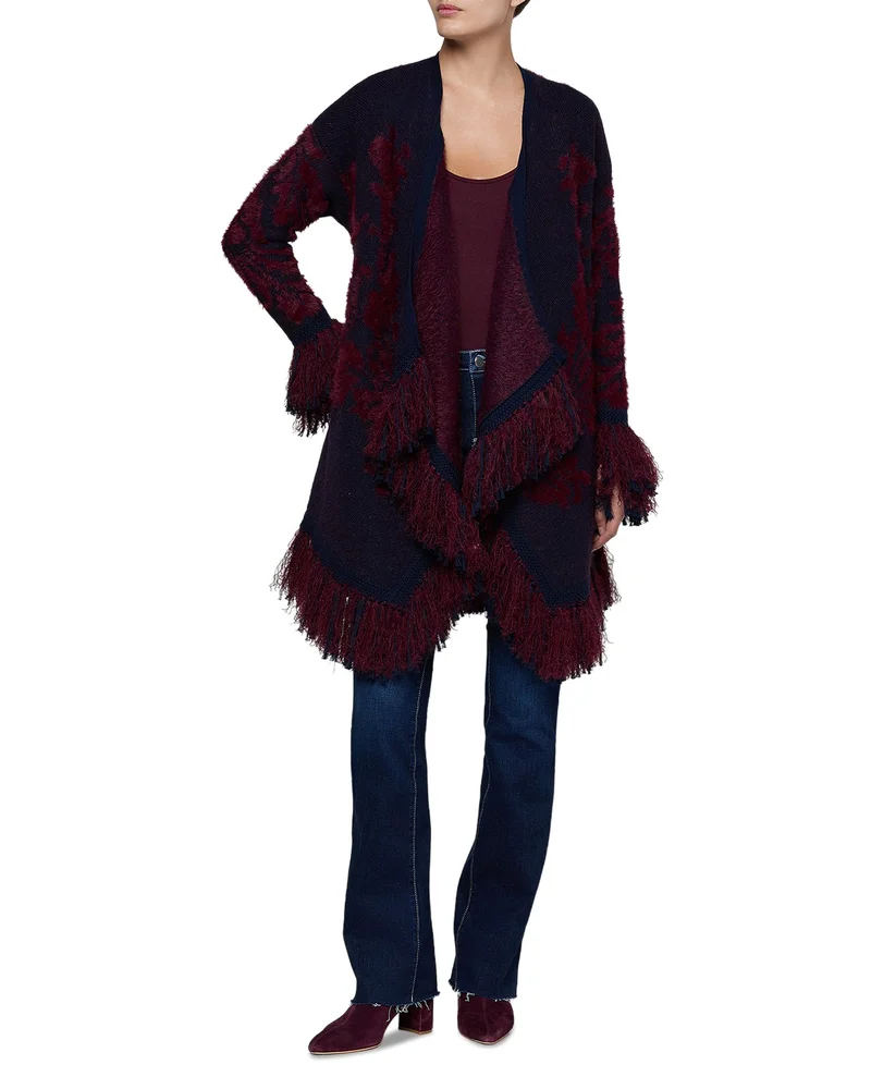 Naiad Jacquard Fringe Cardigan