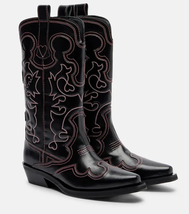 Mid Shaft embroidered cowboy boots